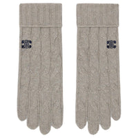 CELINE Triomphe Cable knit Gloves In Cashmere