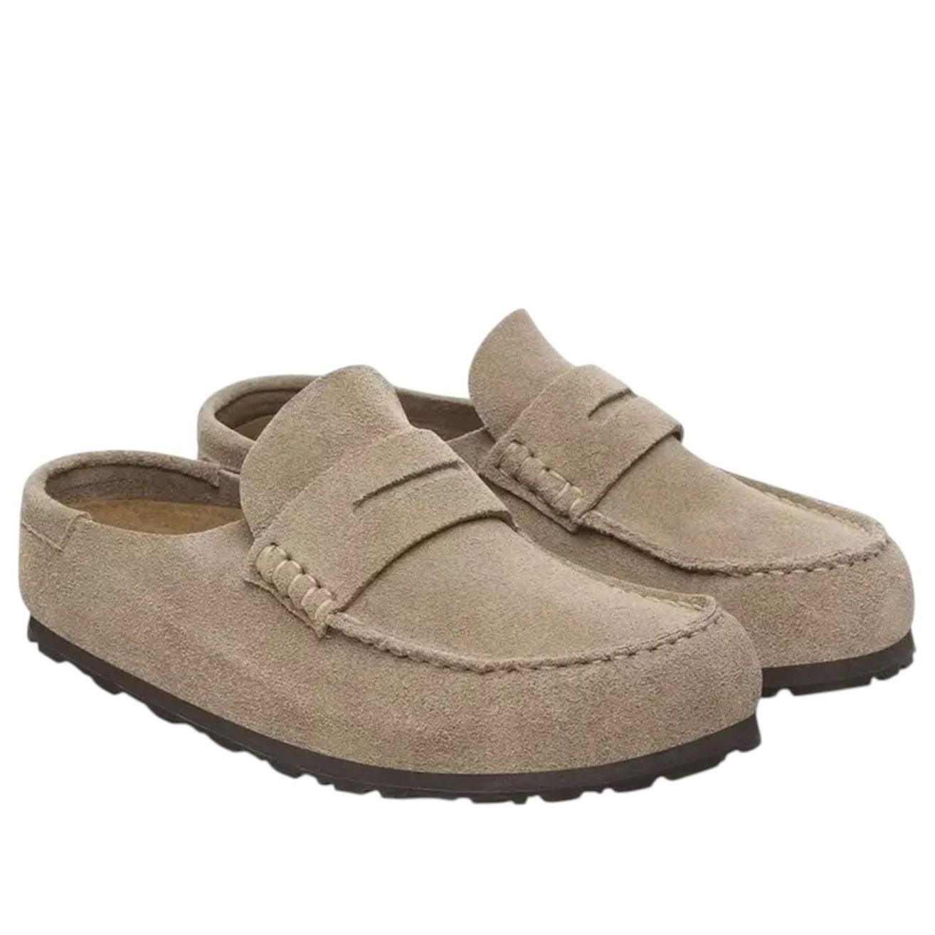 Birkenstock Naples Wrapped Suede Leather 'Taupe' 1029675