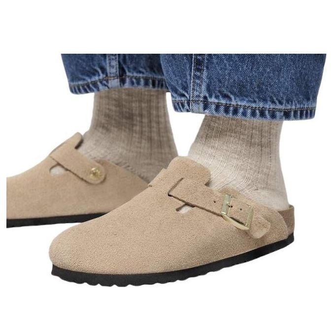 Birkenstock Boston Suede Leather 'Sandcastle' 1030855