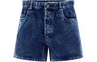 MIU MIU Washed Corduroy Shorts Denim Shorts Women's Blue