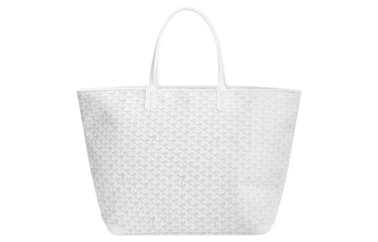 GOYARD Artois Canvas With Leather Tote Bag Shopping Bag Shoulder Bags Handbags Large Size Unisex White