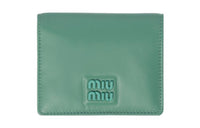 MIU MIU Leather Wallet Small Size Women's Sage Green