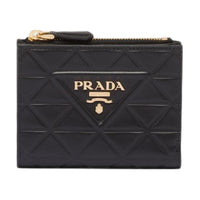 PRADA Leather Wallet Small Size Women's Black