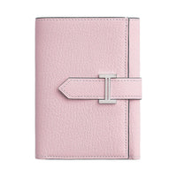 HERMES Bearn Mysore Goat Skin Wallet Women's M7Rose Darling Love Pink