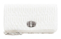 MIU MIU Satin Shoulder Bag Crossbody Bag Women's White