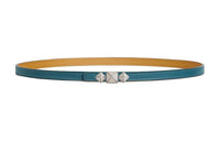 HERMES Silver Logo, Smooth Buckle Calfskin Leather Belts Women's Multicolor Width 1.3CM