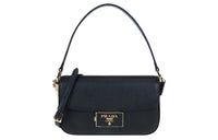PRADA Leather Crossbody Bag, Shoulder Bag Medium Size Women's Black