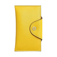 HERMES Chamkila Goat Skin Card Holder Women's Naples Yellow