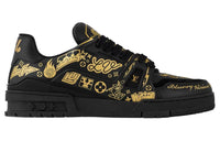 LOUIS VUITTON Trainer Low-Top Skateboard Shoes Men's Black Gold
