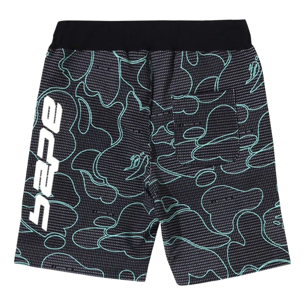 A Bathing Ape Text Code Camo Sweat Shorts 'Black' 1I30-153-009-BLK