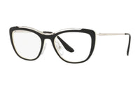 PRADA Plastic Metal Irregular Shape Eyeglass Frames Women's Multicolor