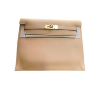 HERMES Kelly Danse Swift Leather One Shoulder Clutch Backpack Backpack Double-Shoulder Crossbody Bag Women's Cookie