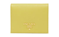 PRADA Leather Wallet Small Size Women's Yellow