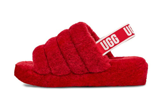 (WMNS) UGG Fluff Yeah 'Dark Red' 1095119-PCRL
