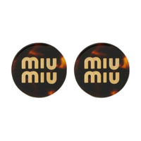 MIU MIU Plexiglass Clip-On Earrings Women's Brown