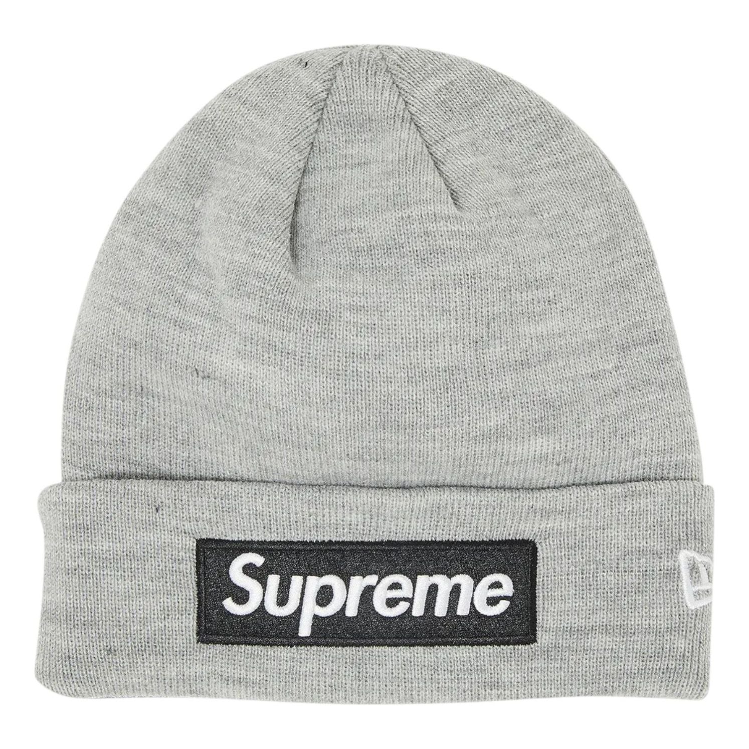 Supreme x New Era Box Logo Beanie 'Heather Grey' FW22BN10-HEATHER-GREY