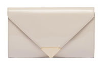 PRADA Patent Leather Clutch Mini Women's Ivory
