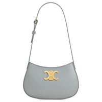 CELINE Calfskin Crossbody Bag, Shoulder Bag Medium Size Women's Pearl Blue