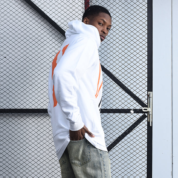 VLONE Staple Classic Printing Back Large Long Sleeves Couple Style White Orange 6932403655102