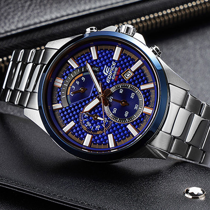 CASIO EDIFICE Series Leisure Fashion Men's Mens Blue Analog EFV-530DB-2AV