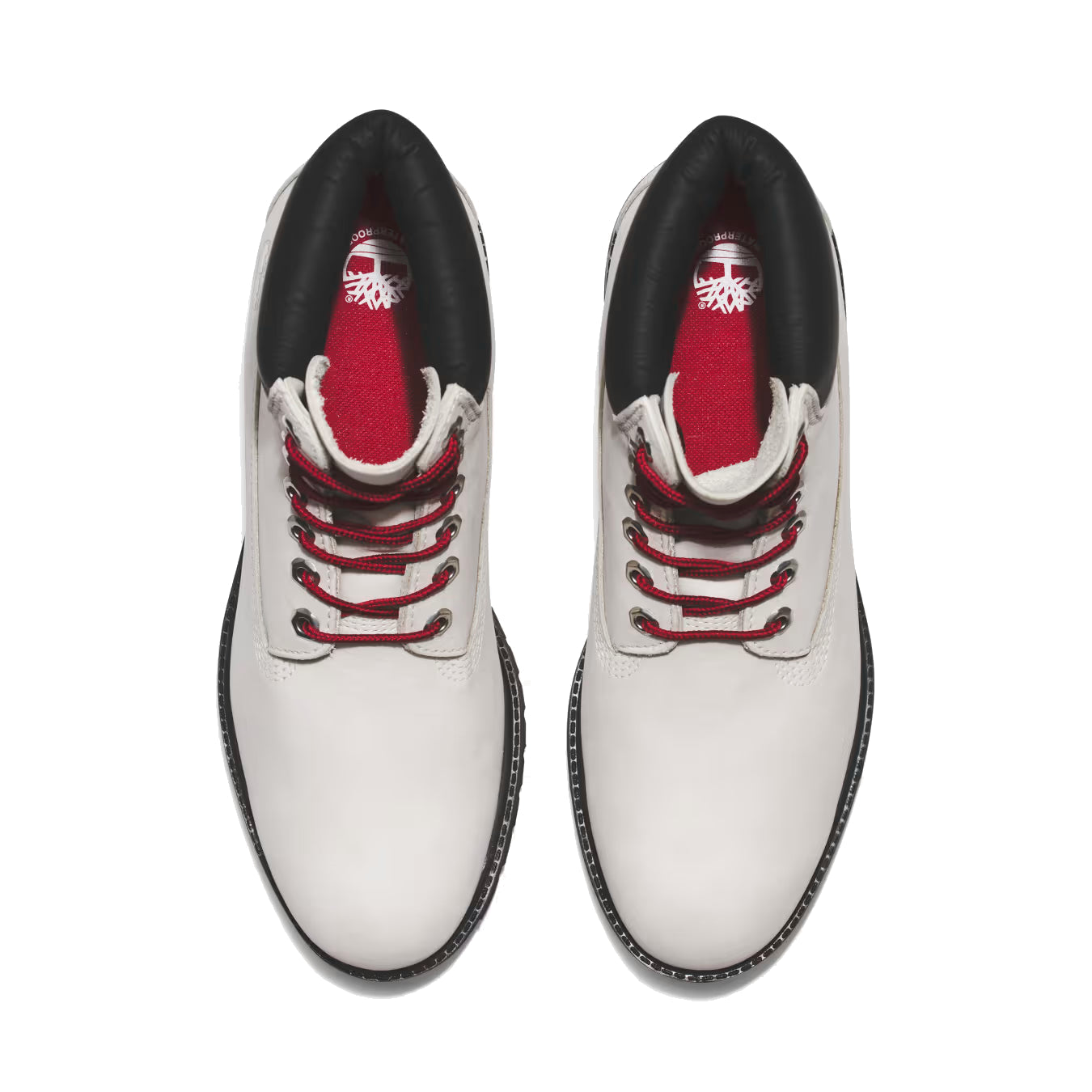 Timberland Premium 6 Inch Boots 'White Nubuck with Red' A5S4G