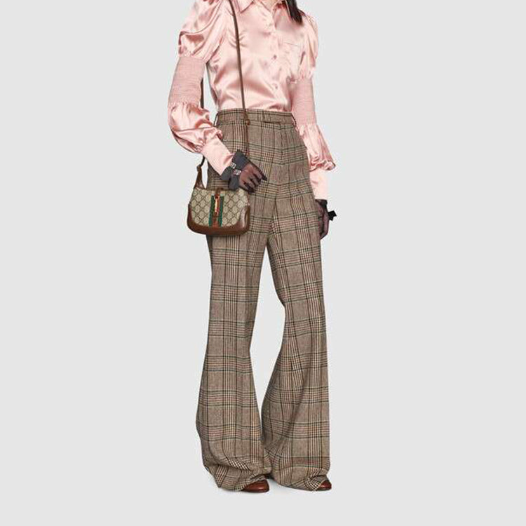 (WMNS) Gucci Jackie 1961 SeriesGG Canvas Clutch Single Shoulder Bag 'Brown Monogram' 637092-HUHHG-8565