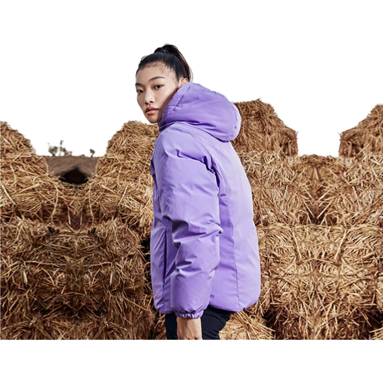 (WMNS) Skechers Lightweight Warm Reversible Down Jacket 'Black Grey Purple' P421W048