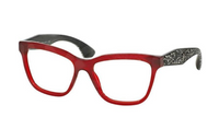 MIU MIU Plastic Irregular Shape Eyeglass Frames Women's Red