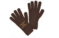 CELINE Wool, Cashmere, And Mulberry Silk Knit Gloves Women's Brown