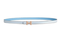 HERMES H Line With Buckle, Smooth Buckle Leather Belts Women's Light Blue/Blue Width 1.3cm