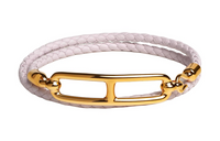 HERMES Calfskin Gold-Plated Bracelets Women's Light Purple