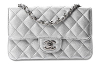 CHANEL Lambskin Shoulder Bag Crossbody Bag Mini Women's Silver