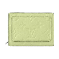 LOUIS VUITTON Cow Leather Wallet Women's Green