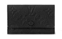 LOUIS VUITTON Leather Cow Leather Patchwork Trim Key Pouch Men's Black