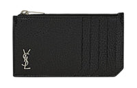 SAINT LAURENT CASSANDRE Calfskin Wallet Small Size Men's Black