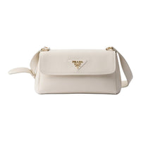 PRADA Calfskin Shoulder Bag Small Size Women's White