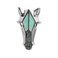 HERMES Green Chalcedony Brooches Men's Silver