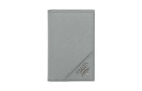 PRADA Saffiano Leather Card Holder Women's Marble Gray