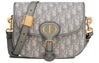 DIOR Bobby Canvas Shoulder Bag Crossbody Bag Women's Gray