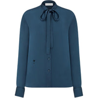 DIOR Ascot Blouse Shirt Women's Blue