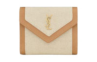 SAINT LAURENT Canvas With Leather Wallet Women's Gold Brown