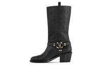 LOUIS VUITTON Knee-high Boots 5cm Women's Black
