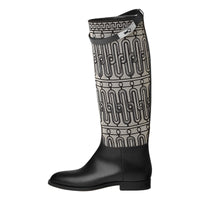 HERMES Jumping Knee-high Boots Women's Black