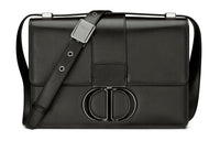 DIOR 30 Montaigne Collection Smooth Cow Leather Box Bag, Shoulder Bag, Crossbody Bag Women's Black