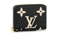 LOUIS VUITTON Zippy Cow Leather Wallet Women's Black