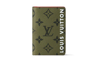 LOUIS VUITTON Pocket Organizer Khaki Green/Vermillion Red