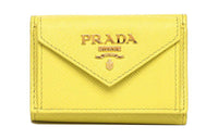 PRADA Leather Wallet Small Size Women's Yellow