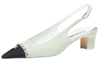 CHANEL Chunky Heel High Heels 4.5cm Women's Light Gray
