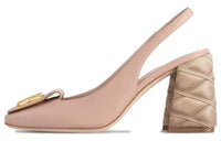 LOUIS VUITTON Shake Chunky Heel High Heels 8.5cm Women's Beige Rose
