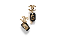 CHANEL Earrings Women's Black